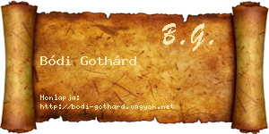 Bódi Gothárd névjegykártya