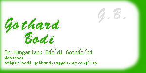 gothard bodi business card